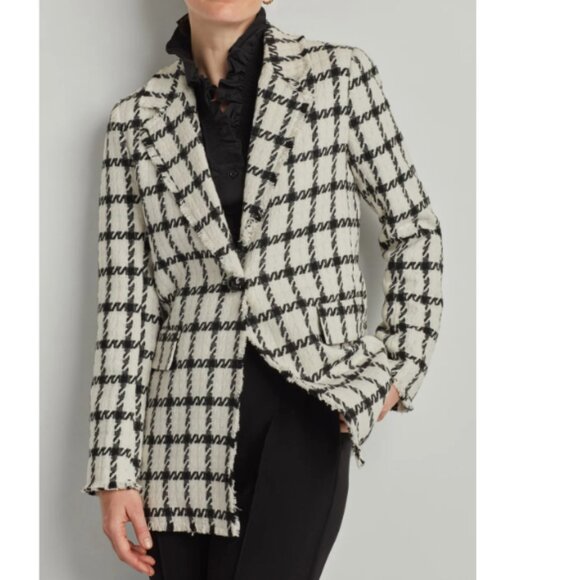 Ellen Tracy CHECKERED BOUCLE TWEED BLAZER XS - Picture 3 of 4